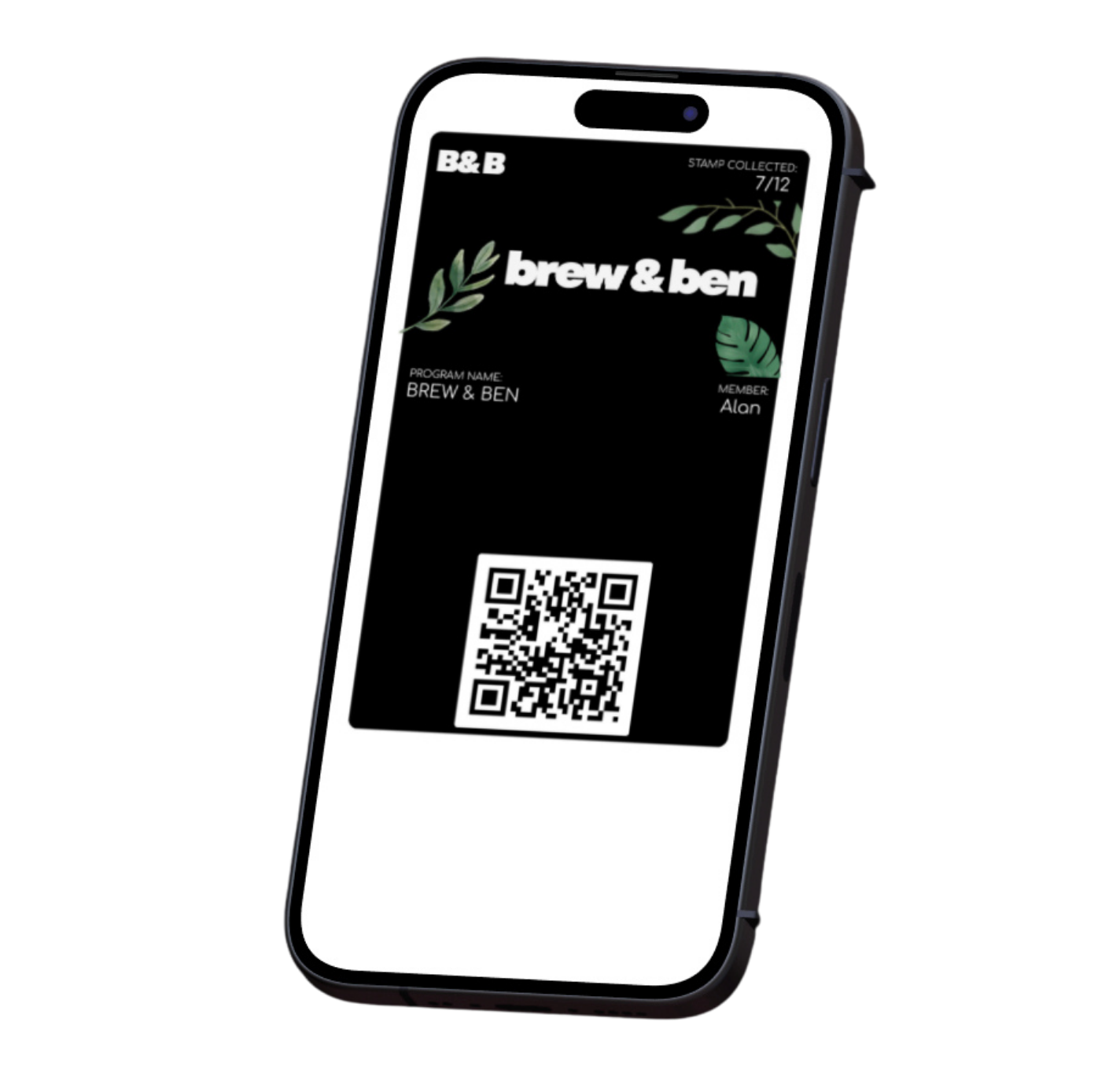 Digital loyalty card on smartphone